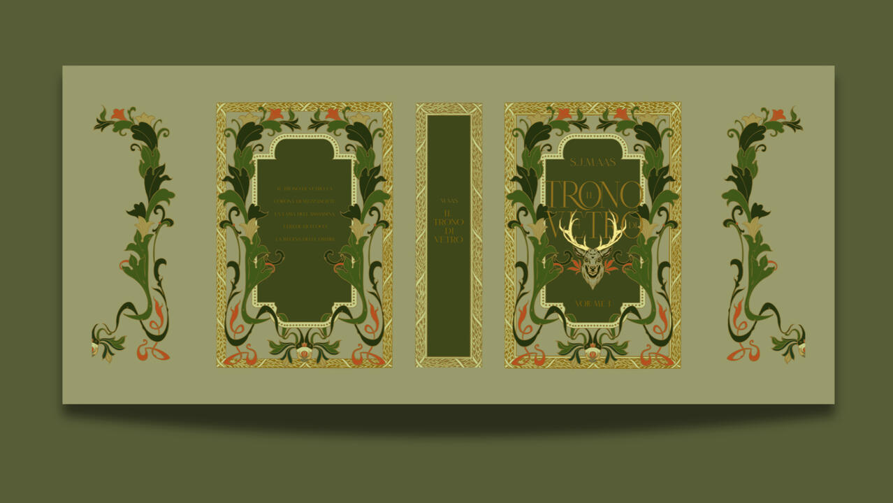 IL TRONO DI VETRO - Dustjacket, progetto personale IL TRONO DI VETRO - Dustjacket, progetto personale